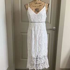 NEW Forever 21 white lace midi dress